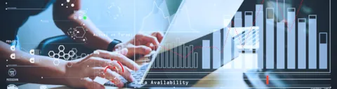 Laptop with digital graphs
