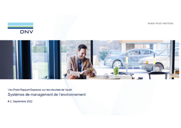 ViewPoint Espresso : Quels problèmes préoccupent le plus les entreprises certifiées ISO 14001 ? - # 2, Septembre 2022 - Management de l'environnement
