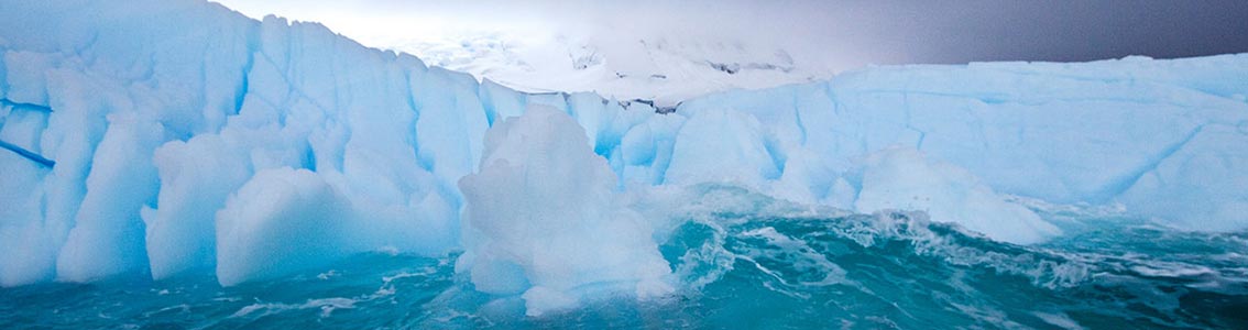 Ice floating in the sea 